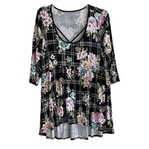 Torrid Super Soft Floral Knit Hi Low T- Shirt top